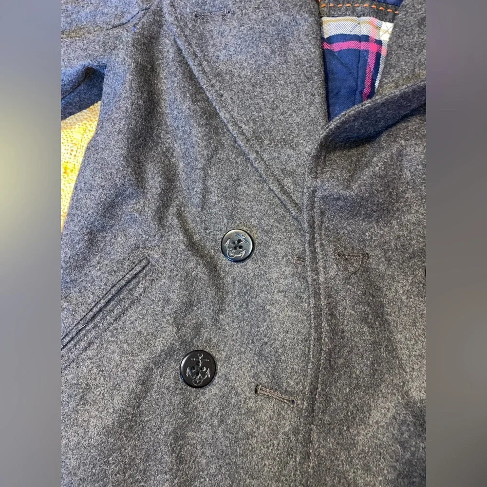 Charcoal Grey Wool Blend American Eagle Peacoat - Picture 5 of 11